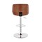 Armen Living Brock Adjustable Gray Faux Leather and Walnut Wood with Chrome Finish Bar Stool LCBCBAWAGR - alternate 5